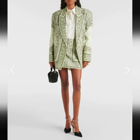 ZIMMERMAN GREEN PAISLEY BLAZER✨️MATCHMAKER 2024 RUNWAY COLLECTION✨️NWOT❤️🔥 - Picture 4 of 14